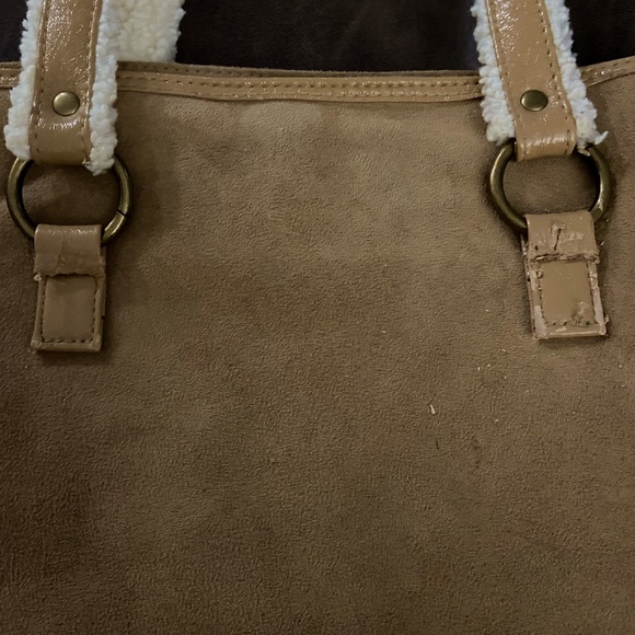 Bath & Body Bag brown and cream, faux suede, Gently used, good condition - Picture 6 of 6